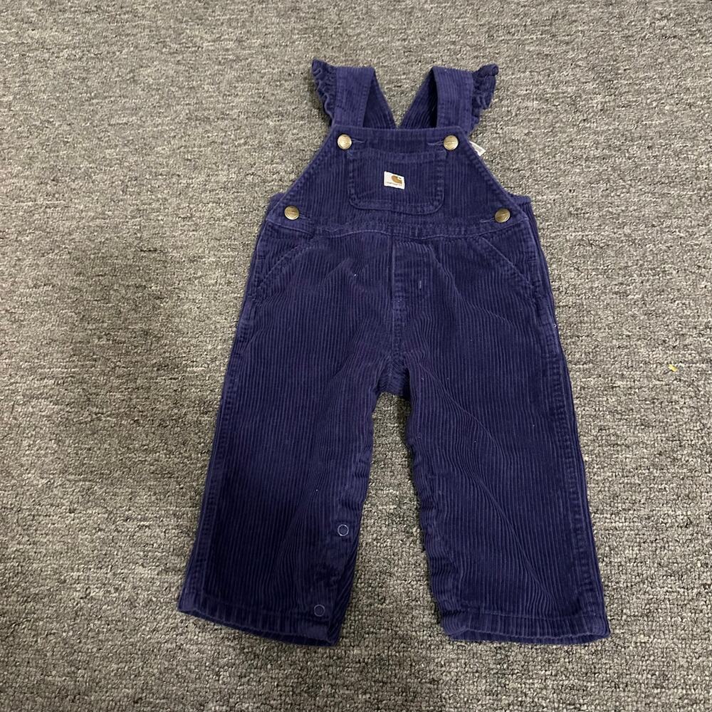Carhartt Kids' Ruffle Trim Corduroy Overall 18M Purple